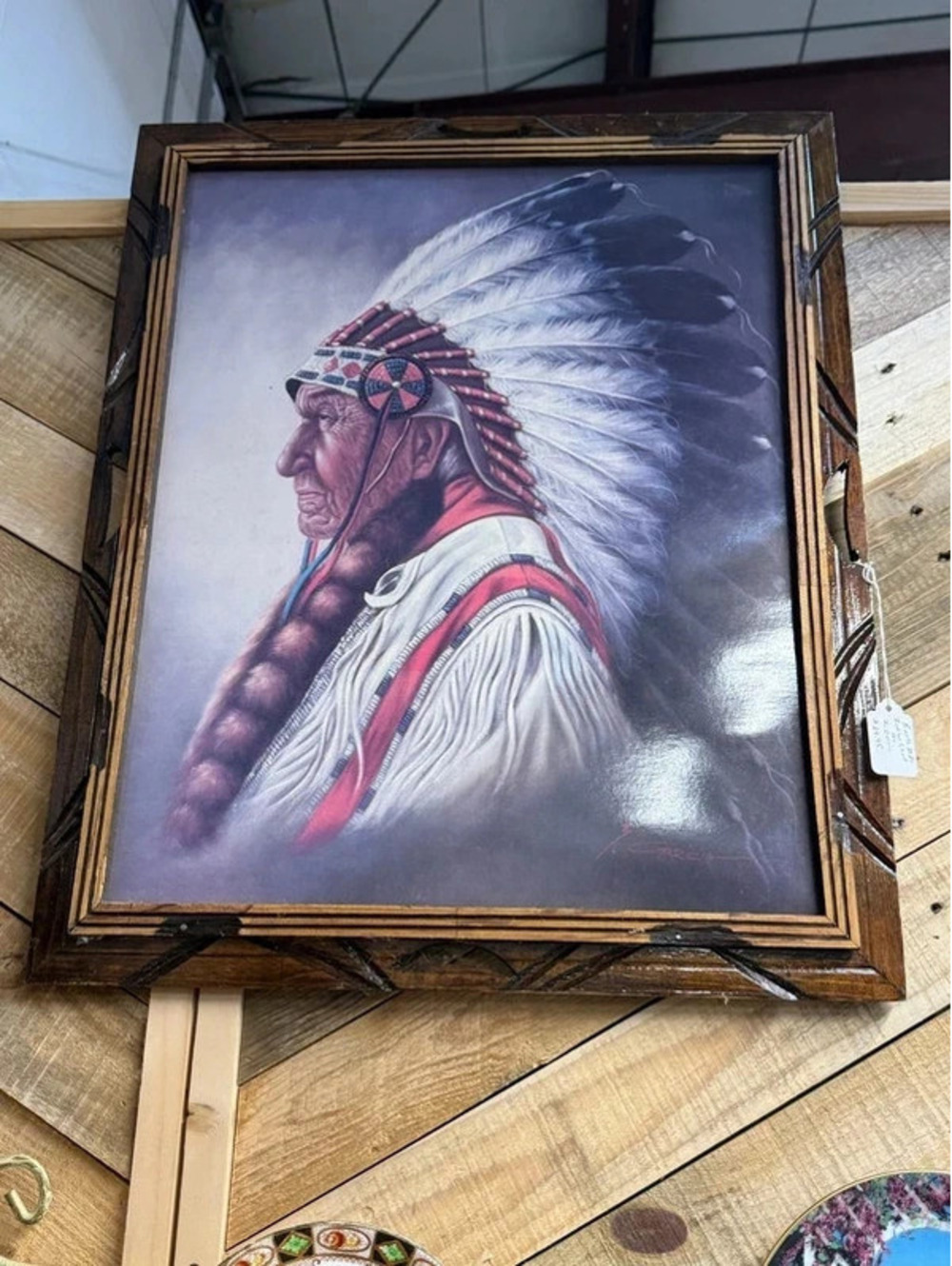 Vintage Z Garcia Indian Chief Warrior print